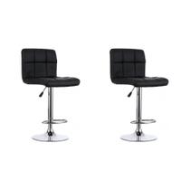 Kit 2 Banquetas Estofadas Vox com Regulagem a Gás Preto - Facthus
