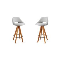 Kit 2 Banquetas Giratórias Estofadas com Encosto Nicole Kit 2 Banquetas Giratórias Estofadas com Encosto Nicole