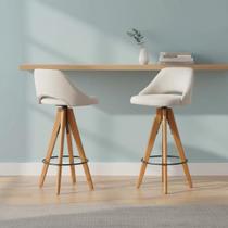 Kit 2 Banquetas Giratórias Estofadas com Encosto Nicole Kit 2 Banquetas Giratórias Estofadas com Encosto Nicole