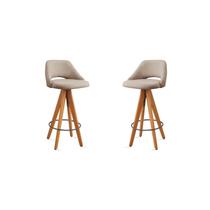 Kit 2 Banquetas Giratórias Estofadas com Encosto Nicole Kit 2 Banquetas Giratórias Estofadas com Encosto Nicole