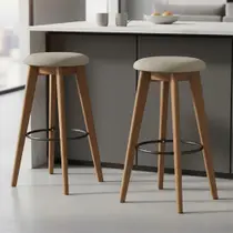 Kit 2 Banquetas Giratórias Estofadas Linho Veludo Para Bancada Cozinha Ilha Gourmet Conforto Design Elegante