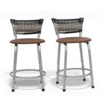 Kit 2 Banquetas Gourmet Baixa Estrutura Prata Encosto Junco Degradê Ideal Mesa Bar Bistrô Área De Lazer Lachonete Kit 2 Banquetas Gourmet Baixa Estrutura Prata Encosto Junco Degradê Ideal Mesa Bar Bistrô Área De Lazer Lachonete