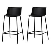 Kit 2 Banquetas Ipanema Média Fratini 86,50 cm (altura) em Polipropileno Preto Base em Aço Preto Kit 2 Banquetas Ipanema Média Fratini 86,50 cm (altura) em Polipropileno Preto Base em Aço Preto
