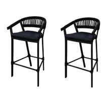 Kit 2 Banquetas Itália Tecido Acquablock com Base em Alumínio Artluxo Kit 2 Banquetas Itália Tecido Acquablock com Base em Alumínio Artluxo