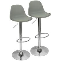 Kit 2 Banquetas Joly Luisa Giratória Regulável Base Giratória Cromada