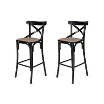 Kit 2 Banquetas Katrina em Aço Preto