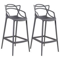 Kit 2 Banquetas Laráz Master Allegra 76 cm - Cinza escuro Kit 2 Banquetas Laráz Master Allegra 76 cm - Cinza escuro