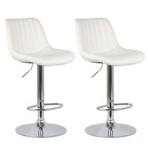 Kit 2 Banquetas Lille Em Pu Giratória Base Disco Cromada