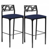 Kit 2 Banquetas Luiza Azul Marinho Kit 2 Banquetas Luiza Azul Marinho