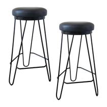 Kit 2 Banquetas Média para Cozinha Bar Balcão Bistrô Hairpin