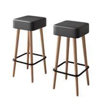 Kit 2 Banquetas Megan P/ Bancada E Área Gourmet Pés Madeira