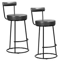 Kit 2 Banquetas Miami 96cm material sintético - Salaone Kit 2 Banquetas Miami 96cm material sintético - Salaone