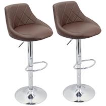 Kit 2 Banquetas Milano Carmel Estofada Giratória Regulagem Kit 2 Banquetas Milano Carmel Estofada Giratória Regulagem