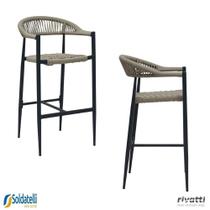 Kit 2 Banquetas Outdoor Trancoso em Alumínio com Corda Náutica em Várias Cores - Rivatti