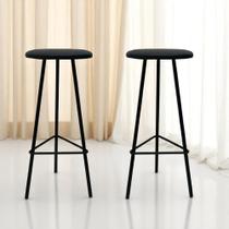 Kit 2 Banquetas para Balcão de cozinha Alta Confortavel Estilo Moderno Ideal para Area Gourmet Estrutura de Metal Assent