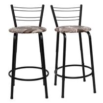 Kit 2 Banquetas Para Bancada Flórida Preta 60cm Bistrô Bar Cozinha Gourmet Balcão Ilha Área de Lazer Piscina Kit 2 Banquetas Para Bancada Flórida Preta 60cm Bistrô Bar Cozinha Gourmet Balcão Ilha Área de Lazer Piscina
