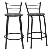 Kit 2 Banquetas Para Bancada Flórida Preta 60cm Bistrô Bar Cozinha Gourmet Balcão Ilha Área de Lazer Piscina Kit 2 Banquetas Para Bancada Flórida Preta 60cm Bistrô Bar Cozinha Gourmet Balcão Ilha Área de Lazer Piscina