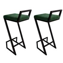 KIT 2 Banquetas Para Cozinha Alta Helena Z Para Area Laser Gourmet Churrasqueira Bistro Suede Verde