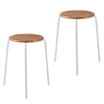 Kit 2 Banquetas para Cozinha com Base de Aço Cumbuca