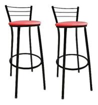 Kit 2 Banquetas Preta Alta Para Balcão Gourmet Bar Kit 2 Banquetas Preta Alta Para Balcão Gourmet Bar