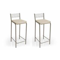 Kit 2 Banquetas Sala Jantar Gênova B705NK Un Níquel/Nude - Kappesberg