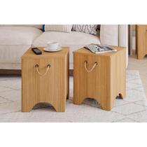 Kit 2 Banquetas Sala Jantar Kim 2 Un Preto/Nature - Cimol