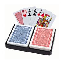 Kit 2 Baralhos Cartas c/ Estojo Plástico Resistente Completo