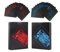 KIT 2 Baralhos Vermelho Azul Black Poker Cartas Jogos Prova D'agua KIT 2 Baralhos Vermelho Azul Black Poker Cartas Jogos Prova D'agua