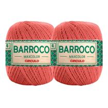 Kit 2 Barbante Linha Barroco Maxcolor FIO 4 Circulo 100% Algodão - 338m/200g
