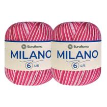 Kit 2 Barbante Linha Fio Milano Euroroma 6 226/200g para Croche