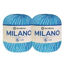 Kit 2 Barbante Linha Fio Milano Euroroma 6 226/200g para Croche