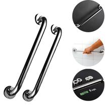 Kit 2 Barra de Apoio Reta 80cm Barra Para Banheiro Alça Suporte Anti Queda Idoso Gestante Crianças Corrimão Segurança Pc