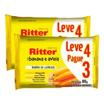 Kit 2 Barra de Cereais Ritter Banana e Aveia Leve 4 Pague 3 com 4 unidades de 20g cada Kit 2 Barra de Cereais Ritter Banana e Aveia Leve 4 Pague 3 com 4 unidades de 20g cada