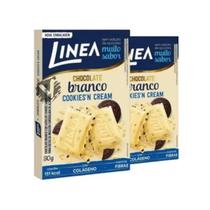 Kit 2 Barra de Chocolate Linea Diet Sem Açúcar Branco Cookies 30g