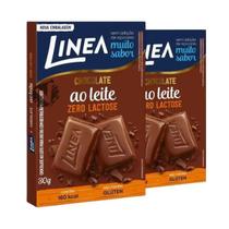 Kit 2 Barra de Chocolate Linea Diet Sem Açúcar Chocolate ao Leite Zero Lactose 30g