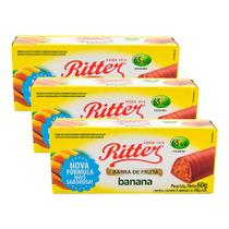 Kit 2 Barra de Fruta Ritter Banana com Chocolate Caixa com 3 Unidades de 20g