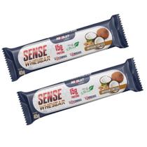 Kit 2 Barra de proteína Sense Whey Bar Absolut Nutrition Sabor Amendoim com Coco 15g de Proteína Adoçado com Stevia 45g