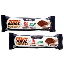 Kit 2 Barra de proteína Sense Whey Bar Absolut Nutrition Sabor Brigadeiro 15g de Proteína Adoçado com Stevia 45g