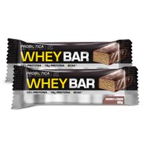 Kit 2 Barra de Proteína Whey Bar Probiótica Sabor Cookies & Cream com BCAA e 16g de Proteína 40g