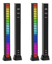 Kit 2 Barra Rítmica Sensor Som Voz Rgb Decoração Torre Led