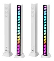 Kit 2 Barra Rítmica Sensor Som Voz Rgb Decoração Torre Led