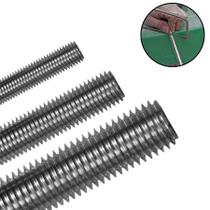 Kit 2 Barra Roscada 1 Metro Em Aço Carbono Rosqueada Reforçada 5/16