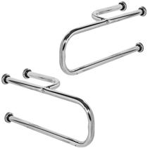 Kit 2 Barras Apoio 60x20cm Sanitário Esquerda e Direita SF