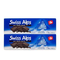 Kit 2 barras chocolate suíço amargo swiss alps dark 300g tablete premium importado