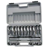 Kit 2 Barras com Anilhas Ferro Fundido Pelegrin PEL-10CR Cromado 15kg Kit 2 Barras com Anilhas Ferro Fundido Pelegrin PEL-10CR Cromado 15kg