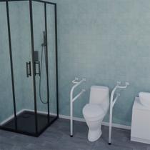 Kit 2 Barras De Apoio Para Banheiro Em Aço Para Idosos 77cm