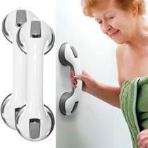 Kit 2 Barras de Apoio Ventosa Antiaderente Alça Portátil Multiuso Casa Banheiro Idosos PCD Gestantes Crianças Janelas Vidro Box Geladeira