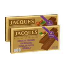 Kit 2 barras de chocolate belga gourmet jacques ao leite com avelãs 2x200g importado premium Kit 2 barras de chocolate belga gourmet jacques ao leite com avelãs 2x200g importado premium