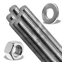 Kit 2 Barras Roscada 3/8 1m Inox 20 Peças Arruela E Porcas Kit 2 Barras Roscada 3/8 1m Inox 20 Peças Arruela E Porcas
