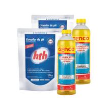 Kit 2 Barrilha Hth 2 clarificante Genco Auxiliar De Tratamento Kit 2 Barrilha Hth 2 clarificante Genco Auxiliar De Tratamento